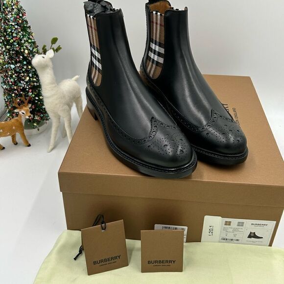Men’s Burberry vintage check leather Chelsea boots size 42 made in Italy - Picture 14 of 14